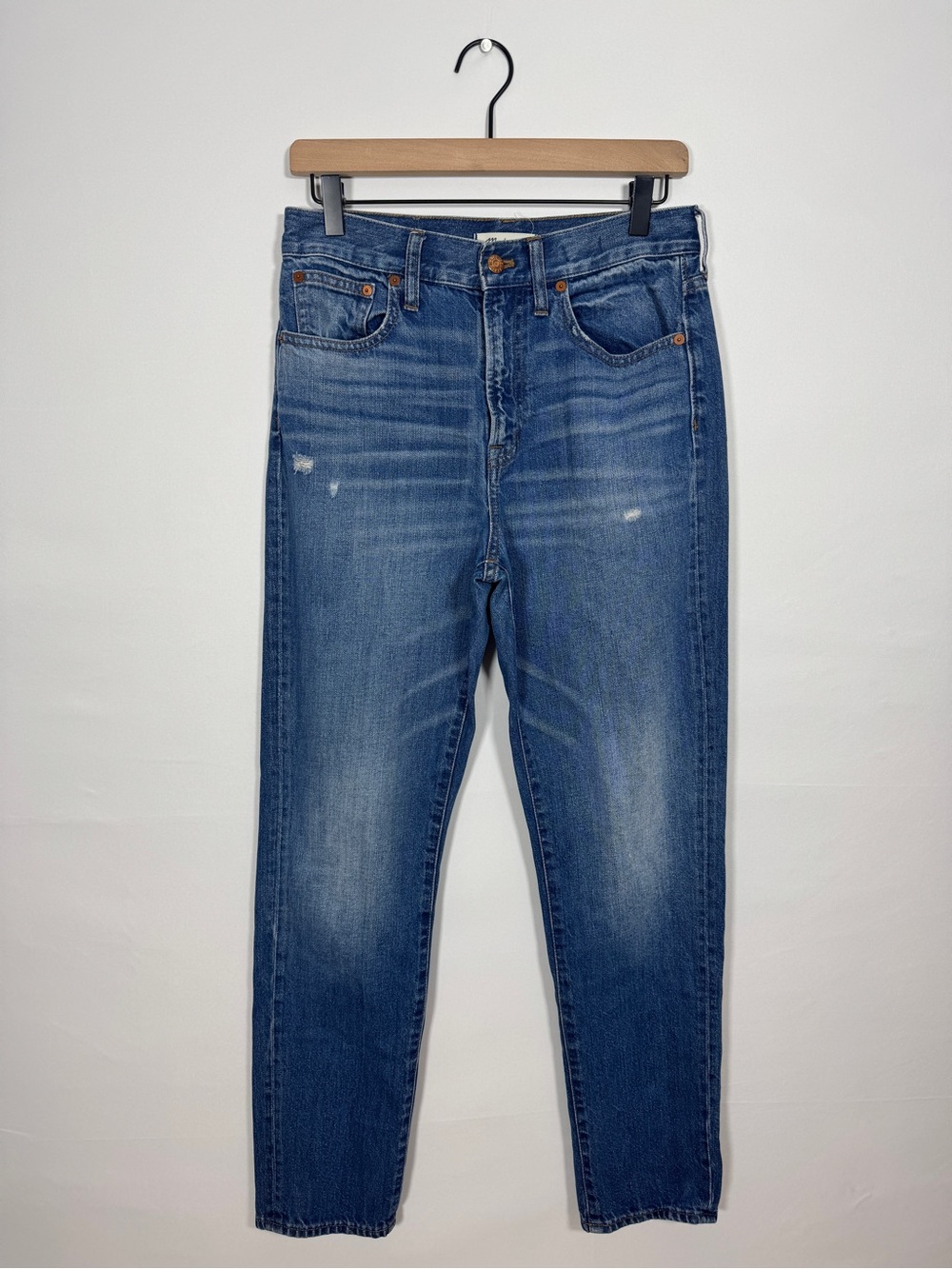 WJ24 {Madewell} "The Perfect Vintage Jeans" Blue High Rise Straight Leg Denim